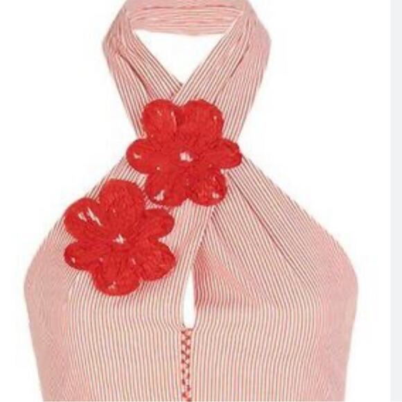 Silvia Tcherassi Eos Embroidered Cotton Cropped Top - Sz Small - Picture 2 of 11